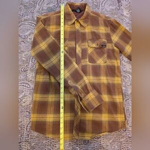 Anthropologie Brown and Yellow Plaid Men's Shirt